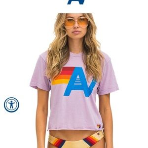 Aviator nation cropped boyfriend tee